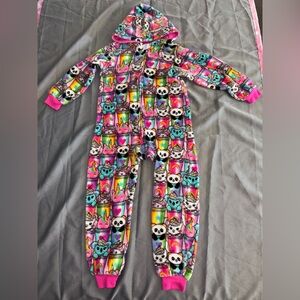 The Children’s Place Animal Milkshake Fleece Long Sleeve Onesie Girls Size 7/8